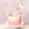 Impreza Bow Elephant Cake Topper Golden Pink Butterfly Flower Decoration Girl Baby Princess Birthday Decor