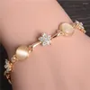 Charm Bracelets Delicate Little Flowers Ornament Chain Bracelet For Girl Charming Banquet Accessory Women's Elegant Opal Jewelry