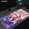 Mouse Pads Wrist Rests Anime Sexy Girls Large Size RGB Mouse Pad Big Tits PC Mousepads Gaming Mousepad LED Desk Mat Locking Edge For Computer Mice Mat Y240419 Y240419