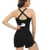 Cloud Hide Workout Sports Jumpsuit Women Pocket Bodysuit Sexy Gym Running Rompers Overalls One Piece Outfit Fiess Yoga Suit