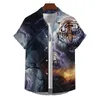 Herren lässige Hemden Animal Hawaiian Shirt 3d Tigerdruck hochwertiger Kleidungsstraßen Designer kurzärmelig Strandparty Sweatshirt Tops