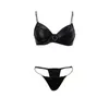 Bras sätter sexig kedja läder lenceria set 2 stycke underkläder kostym mousserande kärlek diamant push up underkläder thongs ropa interor para mujeres