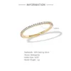 Solitaire Ring 925 Sterling Silve Gold Bubble Rings pour les femmes Coup Round Moisanite Solitaire Eternity Full Band pour la bague de fiançailles D240419