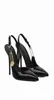 Designer Tambini Slingbacks Donne Dress Scarpe per spille di sicurezza di lusso Pompe da 100 mm in pelle brevettata Punta Punte EU3539 con scatola D9015273