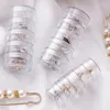 Jewelry Pouches 5-layer Storage Box Makeup Rack Bracelet Earring Round Plastic Organizer Boxes Holder Button Zip Head