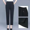 Pantaloni da donna 6xl 7xl 8xl anziani di mezza età primavera estate elastica pantaloni madre di grandi dimensioni