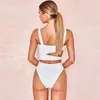 Sexy White One Piece Swimsuit Women Cut Out triangl Swimwear Push Up Bathing Suits Beach cover dresses Wear Swimming Suit For Women tankinis