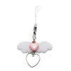 Keychains Téléphone acrylique Pendant Angel Wing Jewelry Chain de chaîne cardiaque Contrôle adapté à diverses occasions