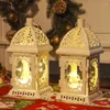 Titulares de vela Retro Candlestick Lamp Metal White Pinging com desktop LED decoração de casa