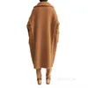 Kadınlar Ceket Kaşmir Palto Tasarımcı Moda Ceket Maxmaras Bayan Yeni Oyuncak Ayı Serisi Deve Uzun Yumuşak Gevşek Gevşek Flip yaka Ceket
