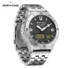 North Edge Snow Leopard Sport Watch Höhenmesser Barometer Thermometer wasserdicht 50 m Outdoor Mode Steel Watch