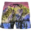 Men's Shorts Blue Flame Graphic Board Men 3D Printing Summer Beach Surf Swimsuit Homme 2024 Fashion Swim Trunks Cool Ice