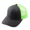 Kapity kulowe jasne męskie snap-tylne czapkę baseballową Neon Mesh Trucker kapelusz dla kobiet puste fajne sportowe czapkę wstępnie zakupioną zieloną pomarańczową szarą czerń