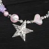 Catene bohémien con perline cuoio stella heart stella colorata per tallone di cristallo di cristallo estate in resina
