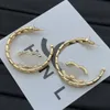 Big Big Gold Hoop Earring Brandle 18 km marque plaquée Lady Femmes Girls Girls Stodons desdits Bijoux Crystal Bringle d'oreille Cadeau de mariage Engagement