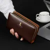 Brieftaschen Brieftasche Männliche Kupplung Vintage Doppel Reißverschluss Coin Bag Handbeutel Männer Brieftaschen Leder Business Billeteras Para Hombre Retro Porte Monnaie