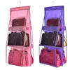Storage Bags 6 Pocket Transparent Double-sided Six-layer Bag Hanging Non-woven Handbag Hangers For Dust Large Capacity