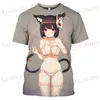 Мужские футболки Новое аниме Harajuku Game Beach Sexy Girl 3D Print Fut Strit Strt Случайные мужчины и женщины o nece Негабаритные детские вершины Harajuku Tops T240419