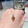 Hanger kettingen lamoon vintage amber ketting voor vrouwen 925 sterling zilveren kettingen halfedelstenen gerecycled amber jade 10k goud vergulde 240419