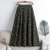 Skirts 2024 Stylish Floral Printed Tulle Mi-long Women High Waist Loose Female Umbrella Ladies Spring Summer