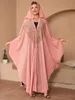Vêtements ethniques Kaftan Dubai Abaya Turquie Muslim Muslim mousseline Maxi Robes Islam African Robes pour femmes Boubou Robe Djellaba Femme 2024