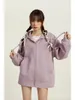 Kadın Hoodies Kadın Düz Renkli Zip Cep Harajuku Koreli Sweatshirts Kadın Uzun Kollu Kapşonlu Sokak Giyim Sıradan Top Sonbahar Ceket
