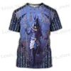 T-shirts masculins mode Nouvel été Men T-shirt Egyptien Dieu égyptien Eye Pharaon Anubis visage 3d Shirt Shirt Harajuku Slve plus taille taille T240419