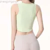 Desginer Alooo Yoga Top Shirt Clothe Short Woman Top Womens Sports Vest With Breast Cushion Pilates Training Fitness Clothing Fashion Casuoutwear