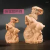 Figurines décoratives pêche bois douze zodiaque en bois sculpture souris bœuf tigre dragon serpent cheval mouton singe poulet cochon