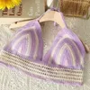 Tanks pour femmes le dos bikini dentelle en dentelle coton plage de plage boho bustier sexy tops crops crochet crochet femmes camisoles