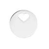 Charms 5pcs 30mm Stainless Steel Cutout Heart Circle Blank Round Pendants Engraveable For Bracelet