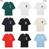 24SS Amis Mens T-shirt T-shirt T-shirt Fashion Luxury Designer T-shirt Summer Coton Coton Classic Red Coeur Broidered Couple T-shirt T-shirt Street Haikyu Vêtements 612