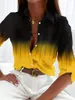 Damskie bluzki mody w paski koszulę biurową jesienne lapy z długim rękawem single piersi elegancka kieszonkowa kieszonka de Mujer 2024