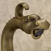 Bathroom Sink Faucets Antique Brass Dragon Faucet Water Mixer Faucet.Dual Clawfoot Handle Wash Basin Art