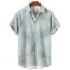 Casual shirts voor heren en dames met korte mouwen veerpatroon afdrukken button-down shirt tops