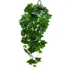 Dekorativa blommor konstgjorda växtvägggröna växter Ivy Leaf Plast Garland Vine Fake lövverk hängande latex