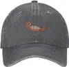 Otter Fish Cute Estruerad Justerbar tvättad denim Mens Dad Trucker Hat Baseball Ball Cap för män 240415