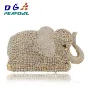 Bags 3D Elephant Shape Gold Crystal Women Evening Handbag and Purse Metal Wedding Prom Minaudiere Clutch Bag Handmade Animal