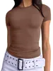 Дизайнерские топы женская женская футболка Tops Женские панели с твердым цветом повседневная подсадка обычная дышащая дизайнерская футболка с короткими рукавами женская женская дизайнерская одежда
