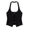 Tanks de réservoirs de femme gris gilet suspendu pour les femmes 2024 Printemps / été Z Home Masked Masked Smemmming Cost