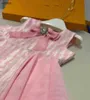 Fashion Princess Robe Tob Top Design Baby Jirt Taille 110-160 cm Kids Designer Vêtements Logo Printing Girls Partydress 24Pril