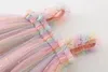 Girl Girl Princess Dress Baby Rainbow Unicorn Tulle Costume Kids Summer Sleeveless Cinghies Born Birthday Party Cloth 240416