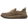 Casual schoenen Hoogte Kwaliteit Zomer echte lederen loafers voor heren British Street Hombre Daily Dress Causal Khaki Slip-on Walking