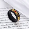 Rotating Playing Card Ring with Black and Red Flower Pieces Mens Trendy Personalized Titanium Steel