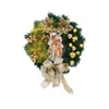 Decorative Flowers 1pc Christmas Wreath Door Hanging Ornament Pendant Sacred Garland For Xmas Tree Party Home Decoration Accessories