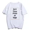 Anpassad tryckt mode t-shirt harajuku kvinnor topp diy your like po eller vit t-shirt mode anpassad kvinnlig topp tshirt 240419