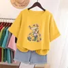 2023 Summer Plus size Top Cotton Y2KTSHIRT WOMENS Bouquet Bouquet Stampa Tshirt oversize 240412