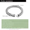 Fashion a catena 925 Sterling Silver Solid Miami Cuban Link Bracciale Catena Meni da 14 mm Bracciale cubano Big Link per ragazzi per ragazzi 7-10 pollici D240419