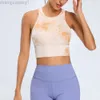 Desginier als yoga aloe top shirt vêtu femelle nouvelle cravate teitée sportive de fitness tanque femme serre top top dance