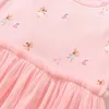 Flickans klänningar Little Maven 2024 Summer Princess Kids Clothes Pink Children's Clothing Baby Girls Cotton Cartoon Infant Mesh Dresses Vestidos D240419